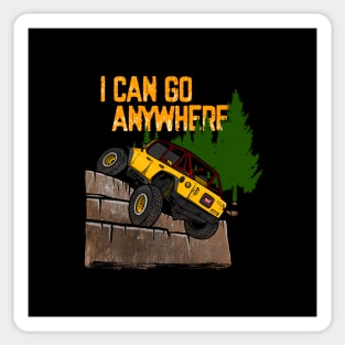 Yellow Jeep Flex I Can Go Anywhere Sticker